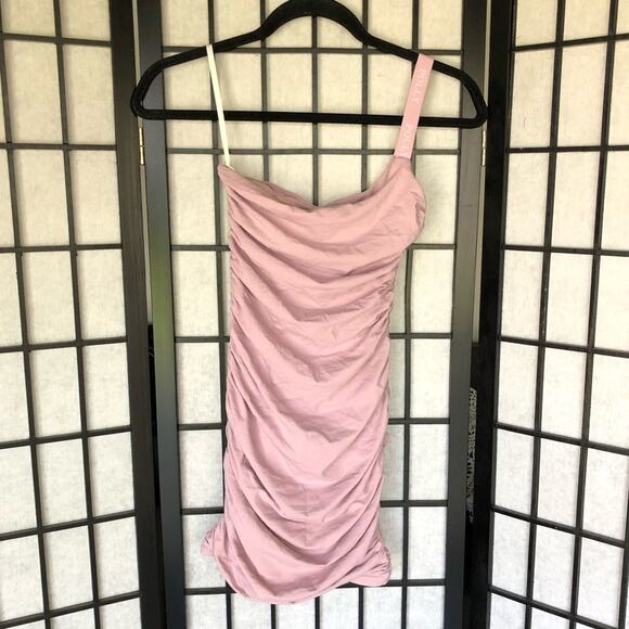 Oh Polly One And Only One Shoulder Asymmetrical
Bodycon Mini Dress In Mauve - Picture 4 of 6